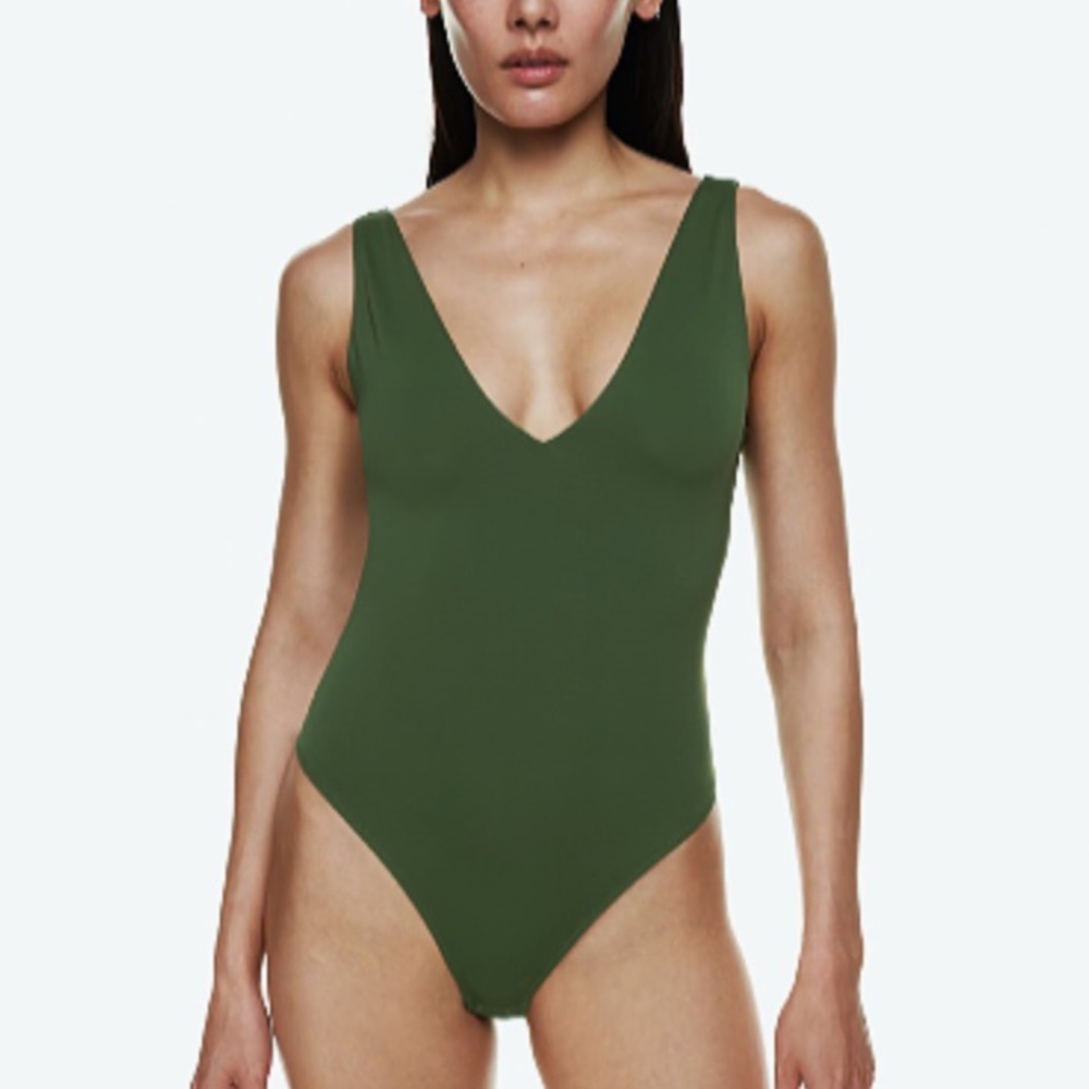 Babaton Contour Forest Green Bodysuit from Aritzia
